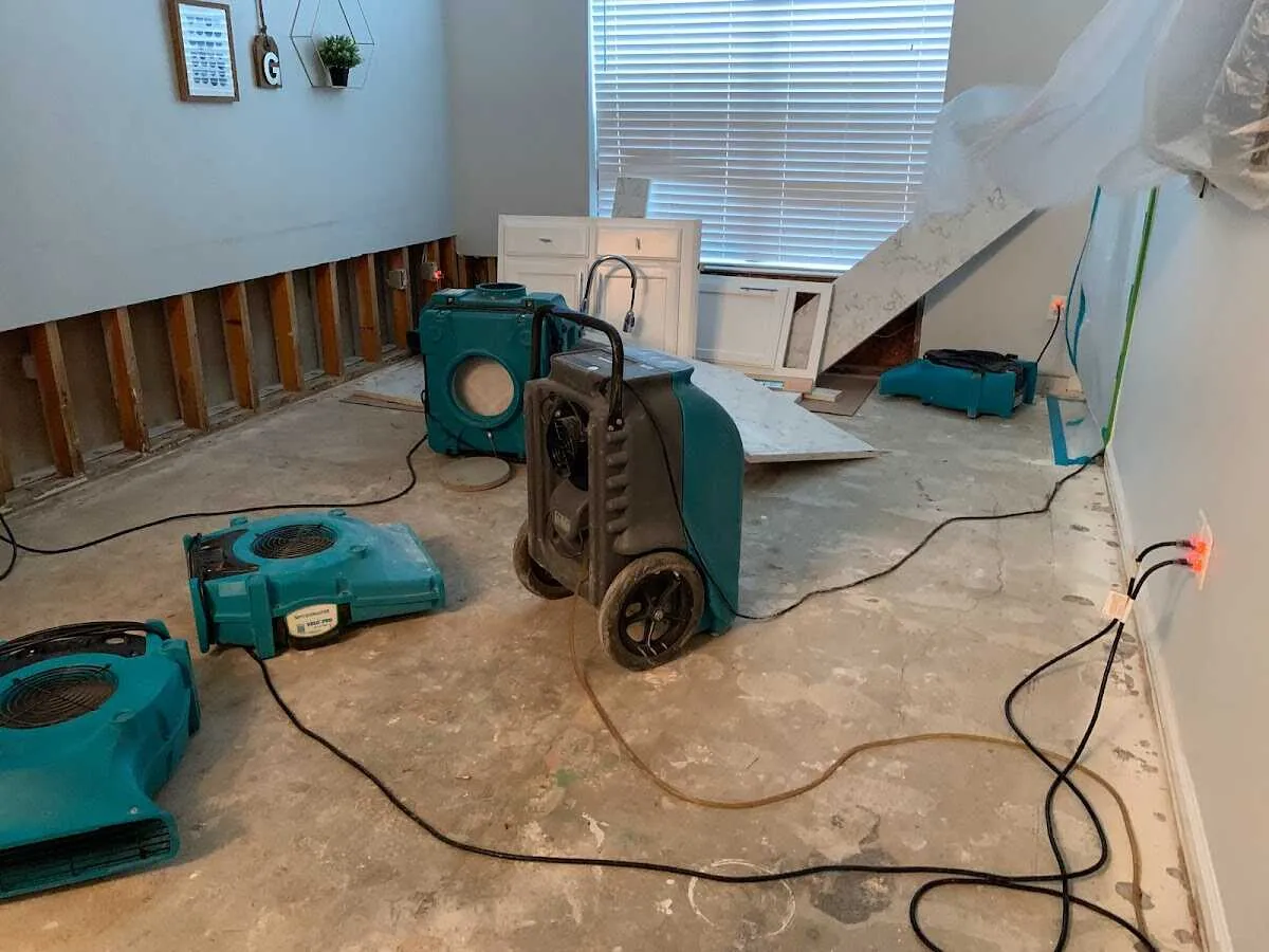 Dehumidifier in flood-cut room for Water Damage Restoration in Swainsboro